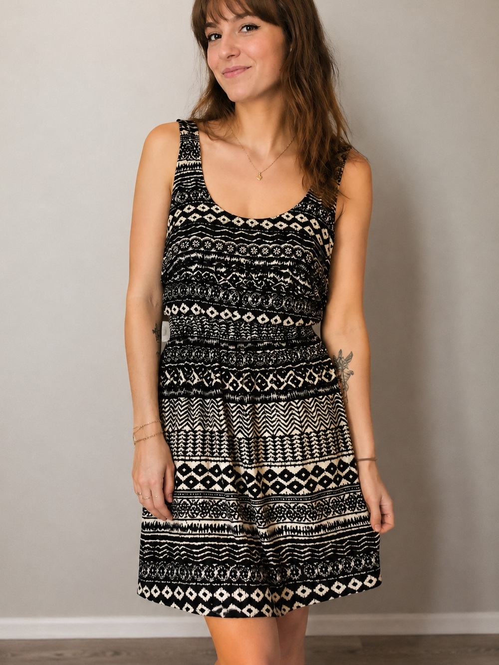 Aztec Ruffle Front Dress